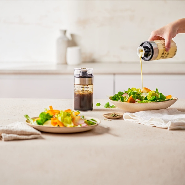 Dressing-Shaker, Glas, 2.5 dl - 2er-Set Mit aufgedruckten Rezepten