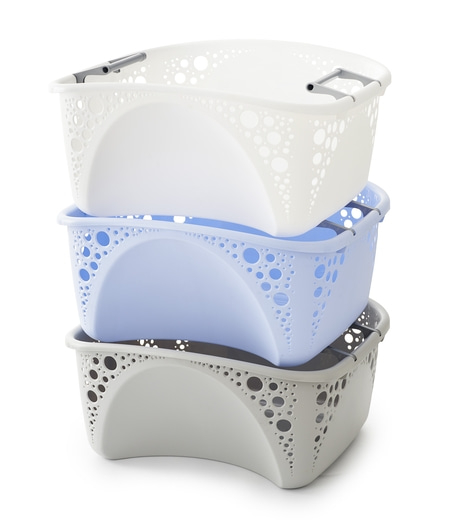 Wäschekorb, stapelbar, 40 l - 3er-Set