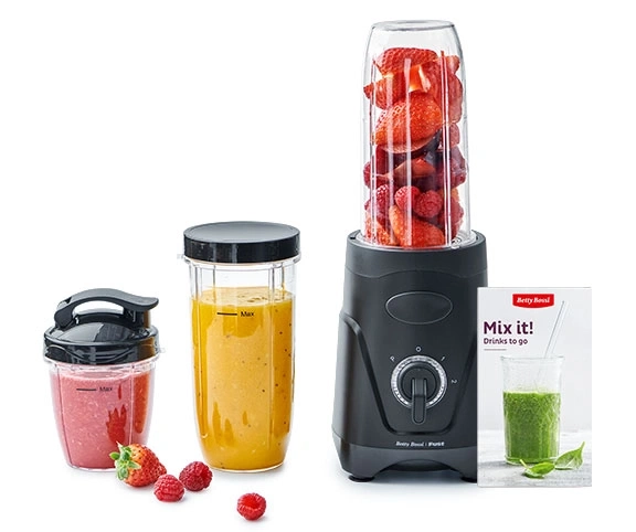 Mixer mit Früchten und Getränken, Mix it! Drinks to go.