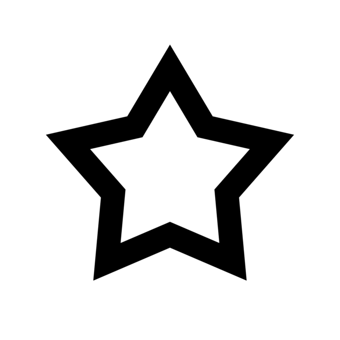 Weißer Stern auf schwarzem Hintergrund, doppelter Umriss, geometrische Form, Symbol