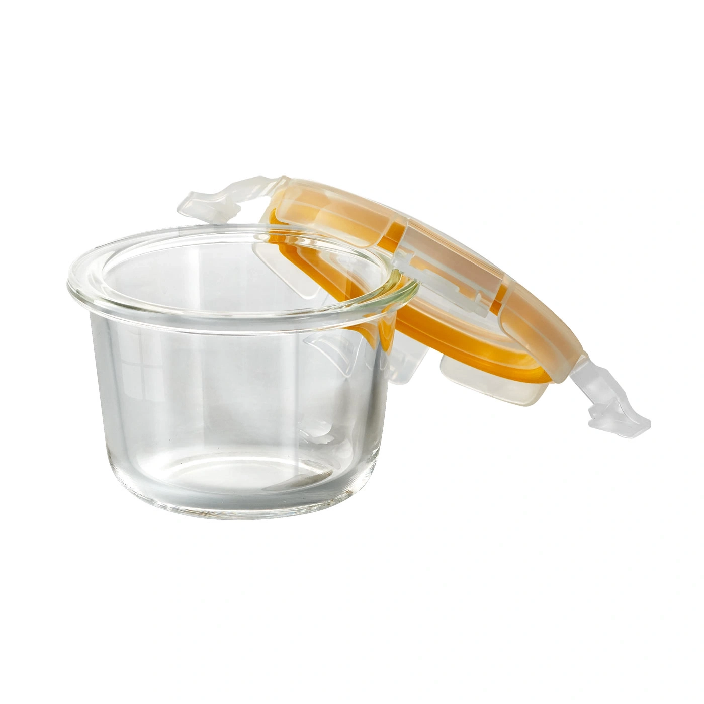 Glasbehälter mit Deckel, transparent, geöffnet, für Lebensmittel, Küche, Vorratsdose