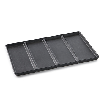 Servierplatte mit Fächern, Gourmet, schwarz Servierteller