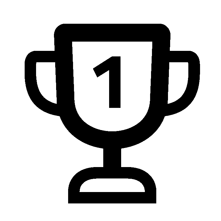 Trophäe mit der Nummer eins, schwarz und weiß, Wettbewerb, Sieg, Auszeichnung