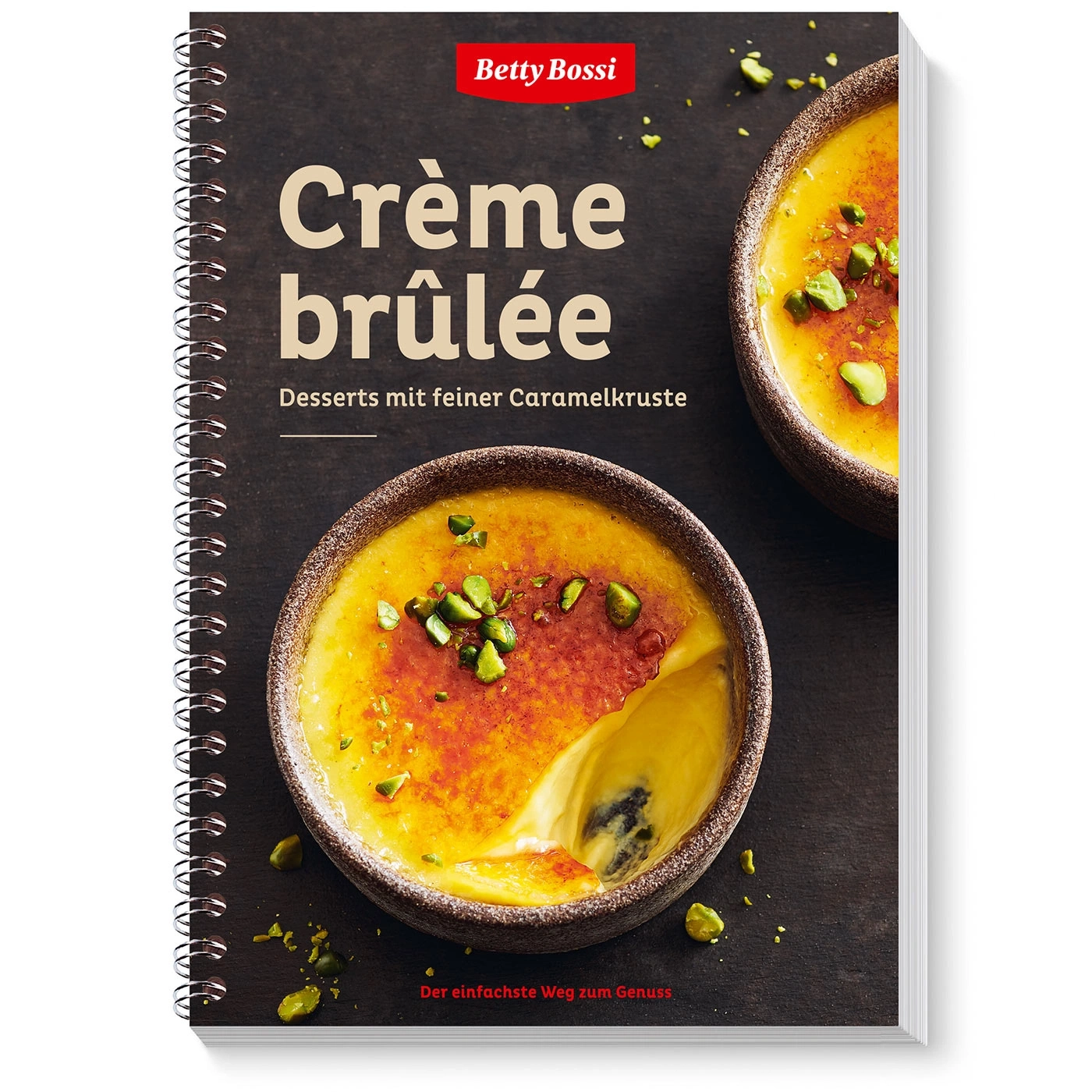 Crème brûlée Kochbuch mit Pistazien, Betty Bossi, Desserts, Karamellkruste