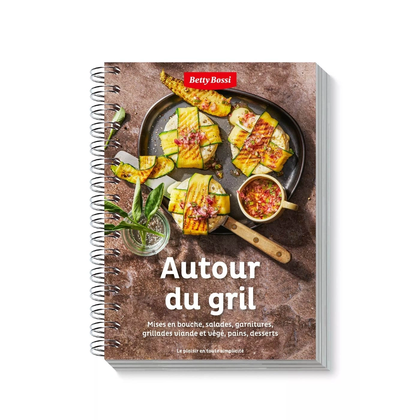 Livre de cuisine 'Autour du gril' de Betty Bossi avec légumes grillés et texte.