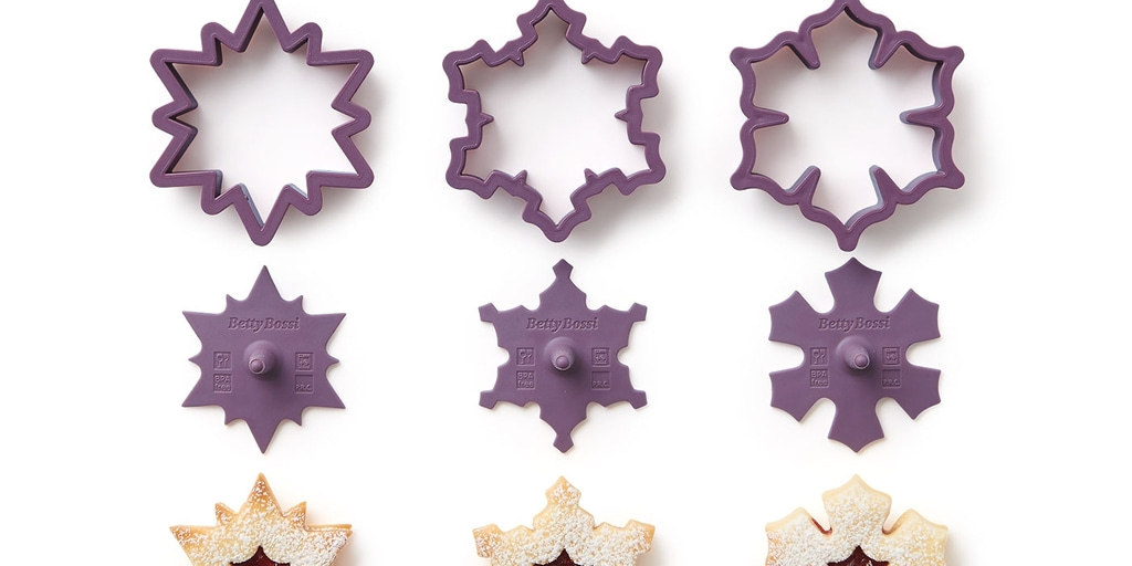 Coximus Schneeflocken-Ausstecher Set 3-teilig – 55, 40, 27 Mm, Mit Auswurf, Für Fondant & Keksteig