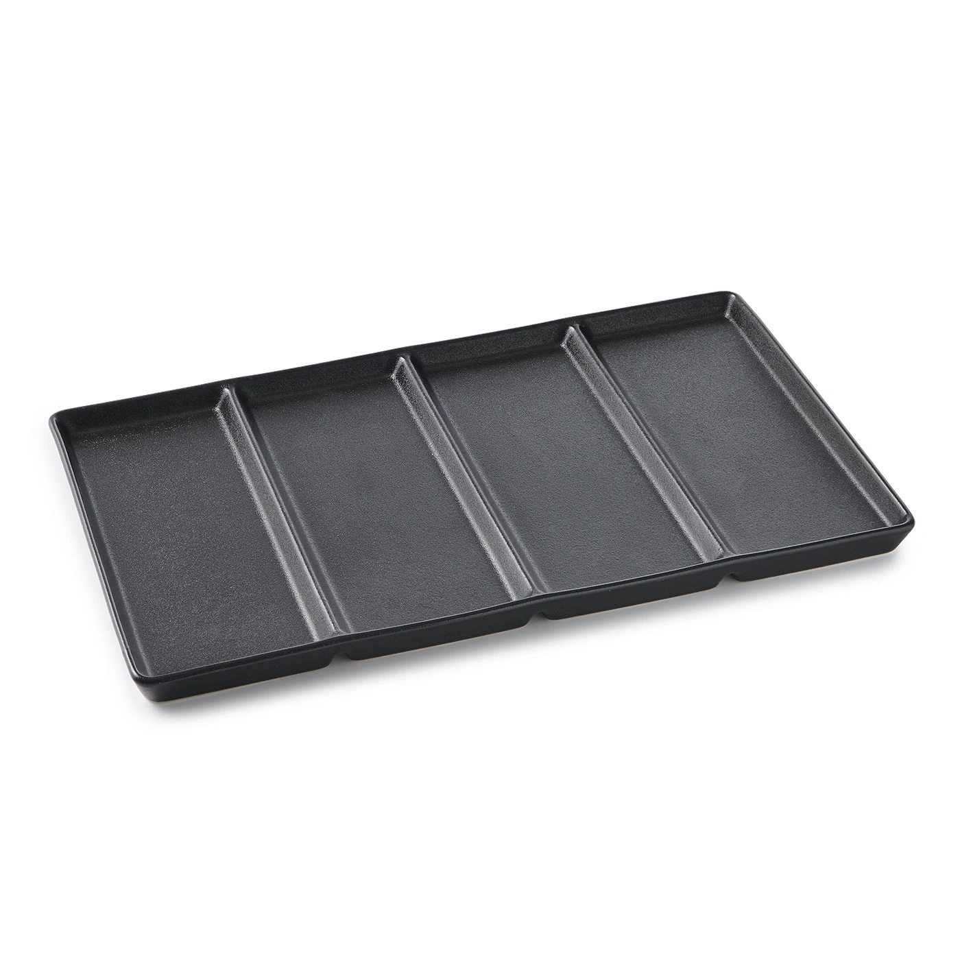 Servierplatte mit Fächern, Gourmet, schwarz Servierteller