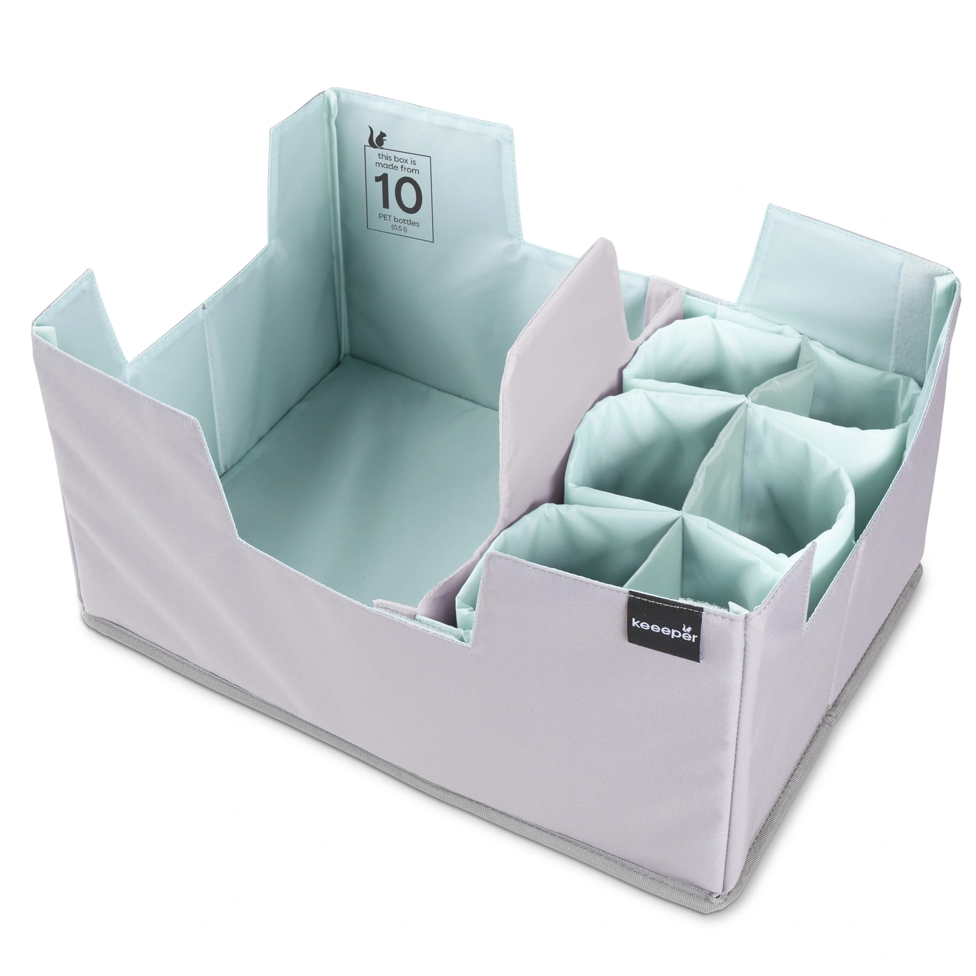 Boîte de rangement fabriquée à partir de bouteilles en PET recyclées.