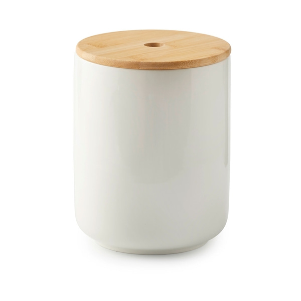 Zwiebeltopf, Keramik mit Bambusdeckel Für Zwiebeln und Knoblauch
