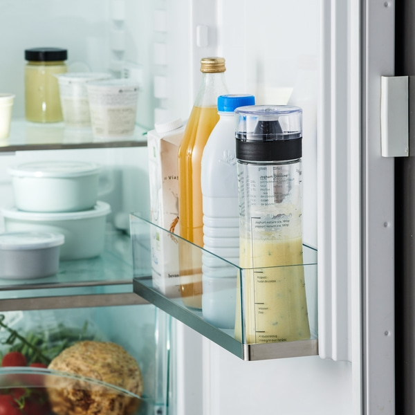 Dressing-Shaker, Glas, 500ml Mit aufgedruckten Rezepten