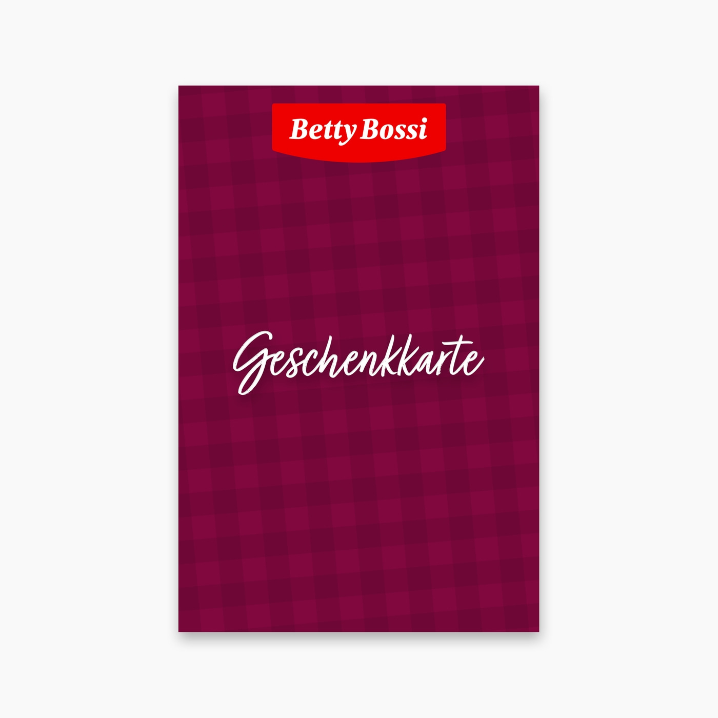 Geschenkkarte von Betty Bossi mit rotem Hintergrund und Schriftzug