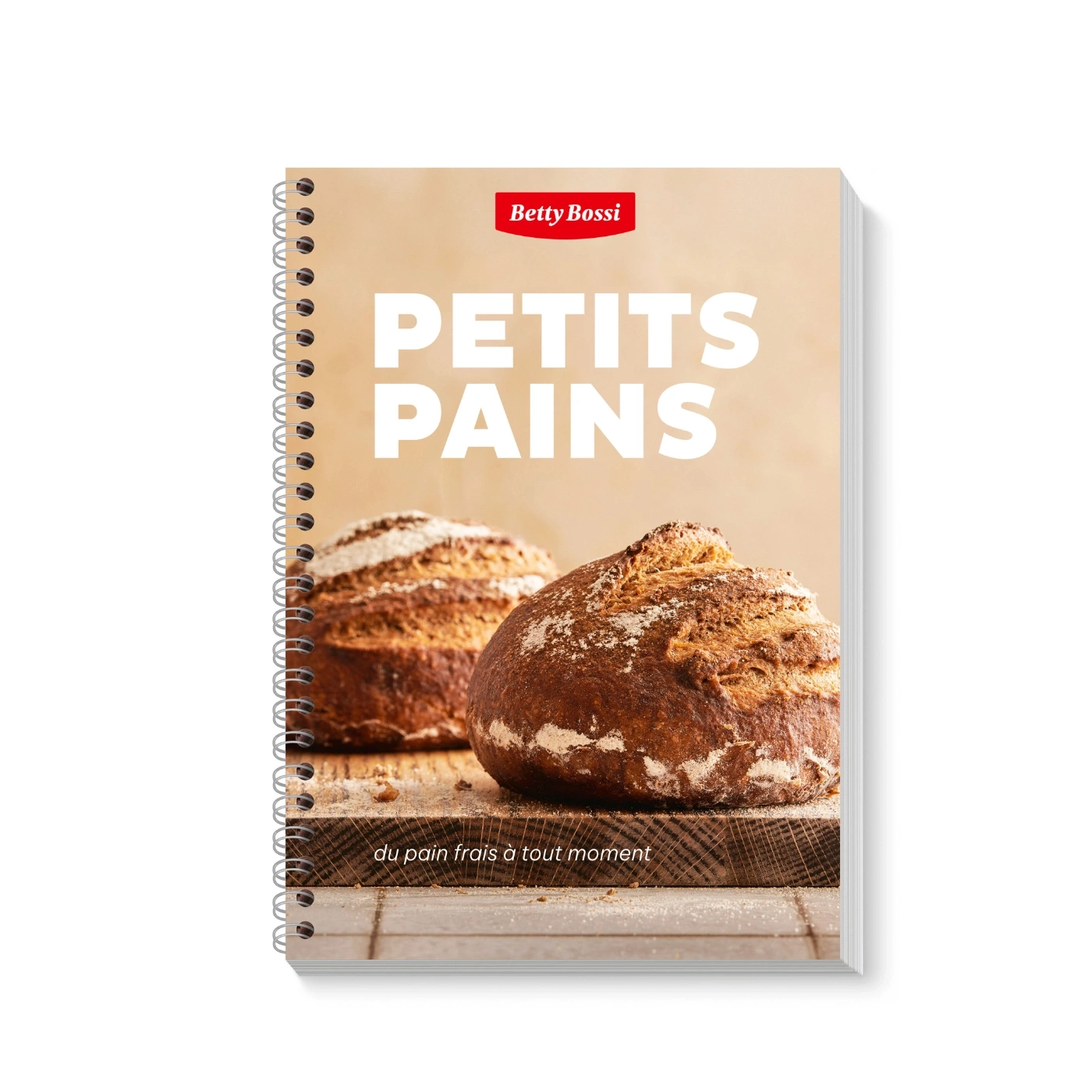 Livre de cuisine Betty Bossi "Petits Pains" avec deux pains sur une planche.