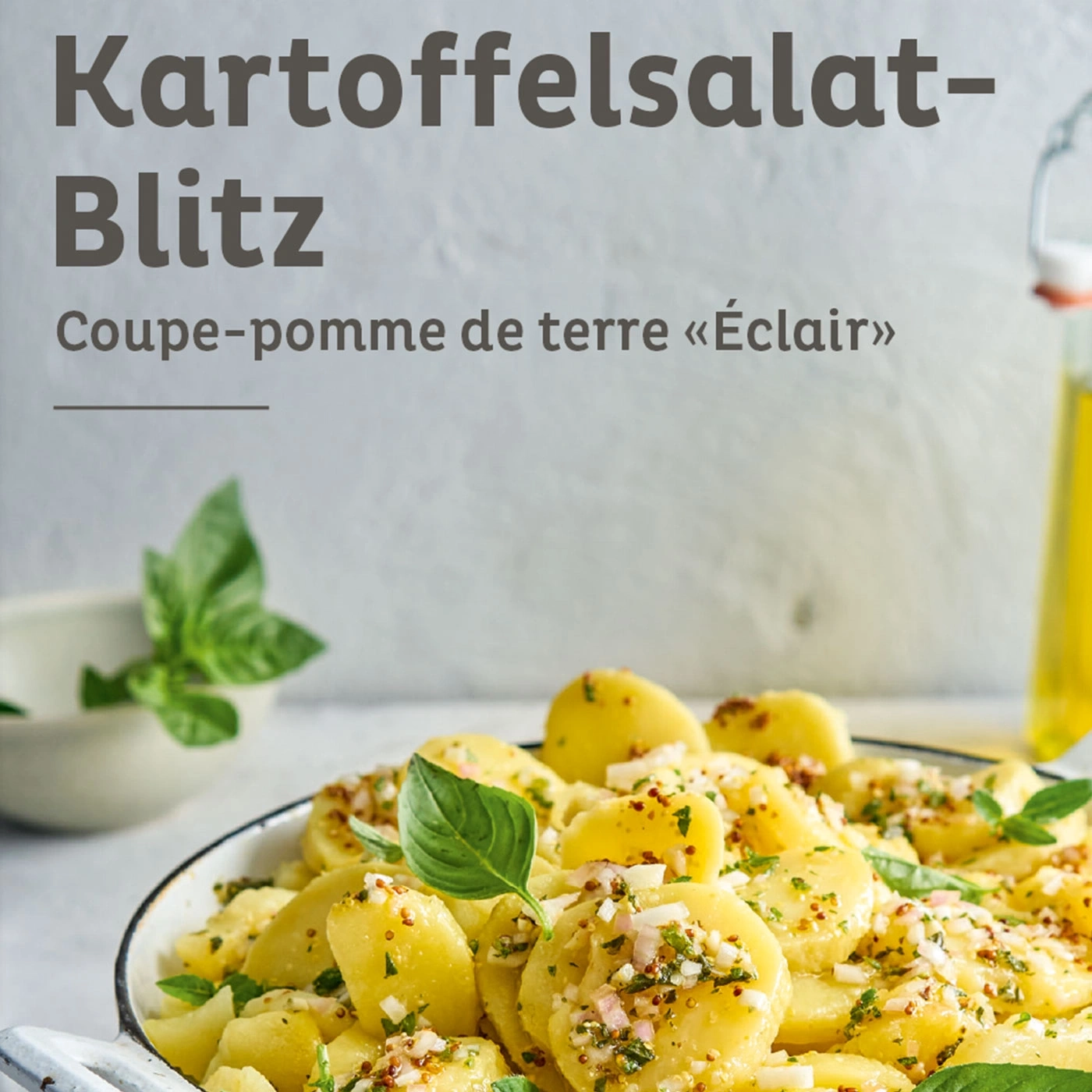 Kartoffelsalat Blitz, Coupe-pomme de terre «Éclair», Nahaufnahme, Essen, Gericht, Salat