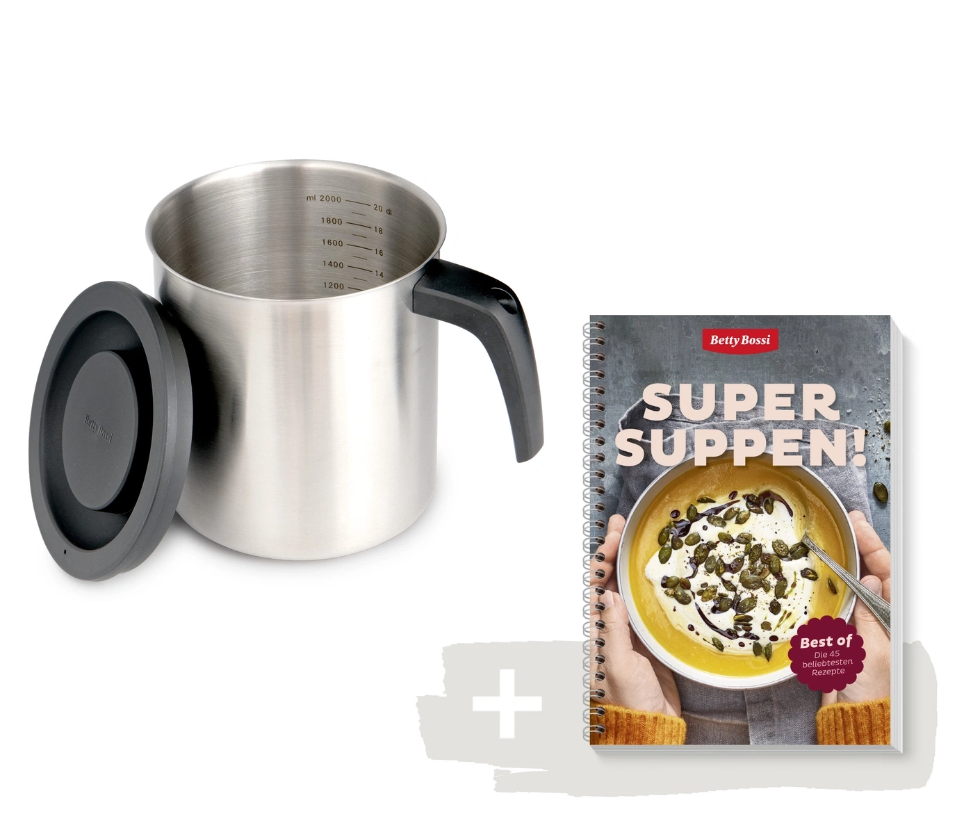 Casserole avec couvercle et livre de cuisine "Super Soups!" par Betty Bossi