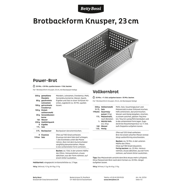 Brotbackform, gelocht, 23 cm