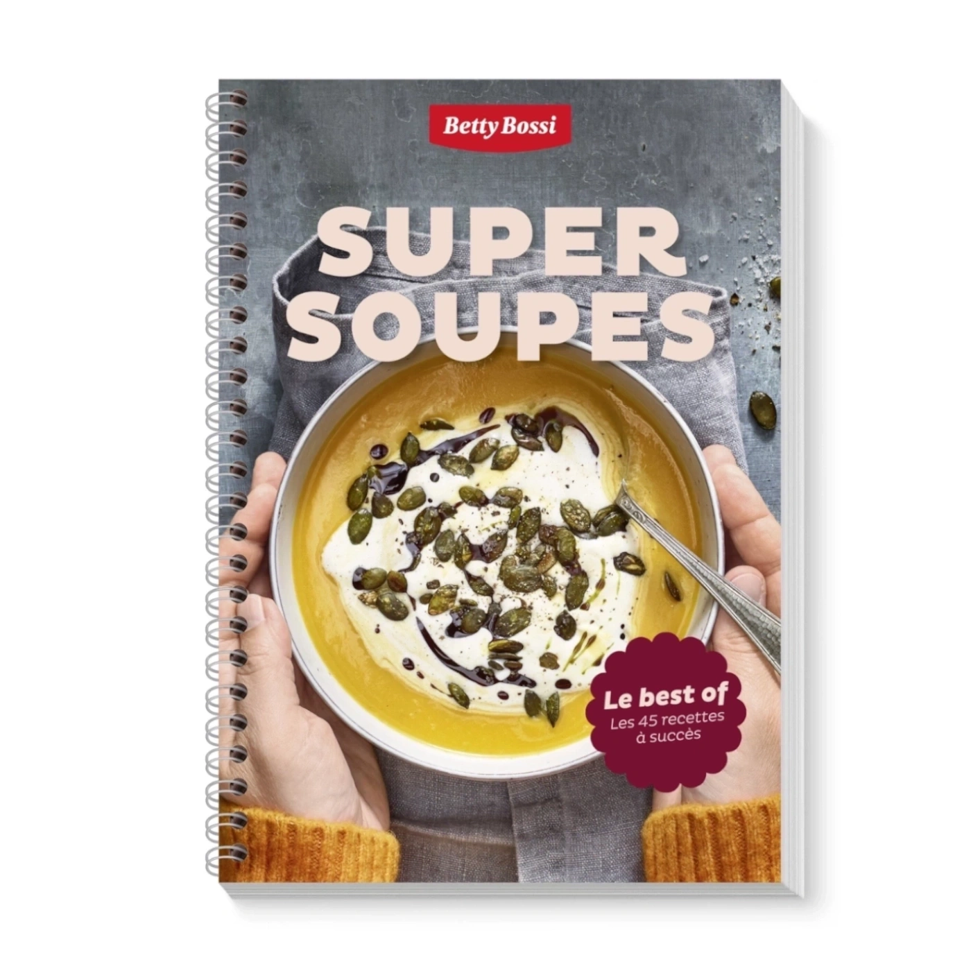 Betty Bossi Super Soupes livre de recettes avec bol de soupe