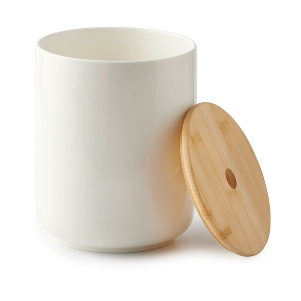 Zwiebeltopf, Keramik mit Bambusdeckel Für Zwiebeln und Knoblauch