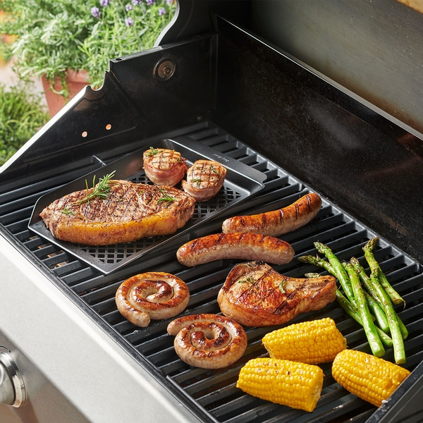 Grillplatte mit Rand, antihaft, 30×20 cm