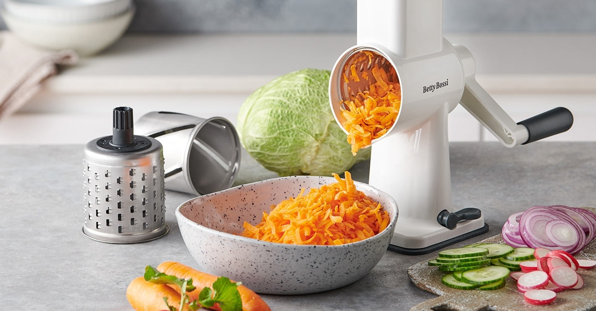 Râpe Tambour 5 Lames Inox Râpe à Fromage Multifonction Begoniape - 5 Lames Inox - Tambour Rotatif - Légumes, Pain, Noix Râpe Tambour Inox 5 Lames Légumes Fromage Manuel