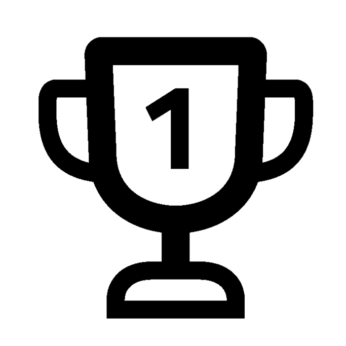 Trophäe mit der Nummer eins, schwarz und weiß, Wettbewerb, Sieg, Auszeichnung