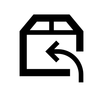 Symbole d'entrée avec une flèche pointant vers l'intérieur du bâtiment.