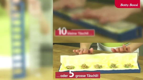 Betty Bossi: 10 kleine oder 5 grosse Täschli, Zubereitung von Teigtaschen