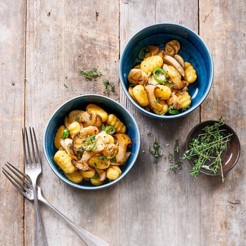 Kürbis-Gnocchi mit Pilzen