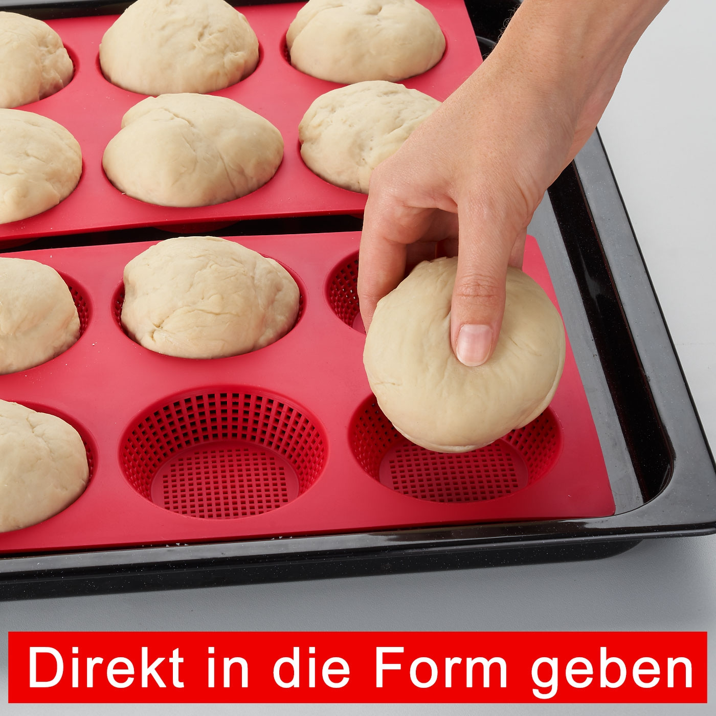 Brötchen Backform, rund - 2er-Set