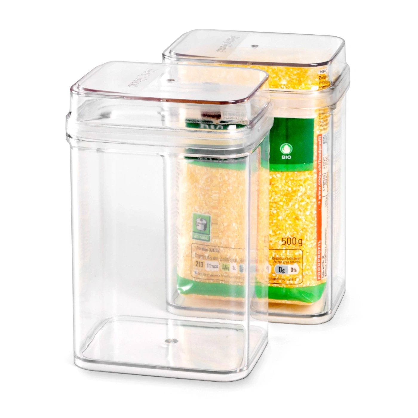 Récipients transparents avec aliments biologiques, 500g, Betty Bossi, boîtes alimentaires
