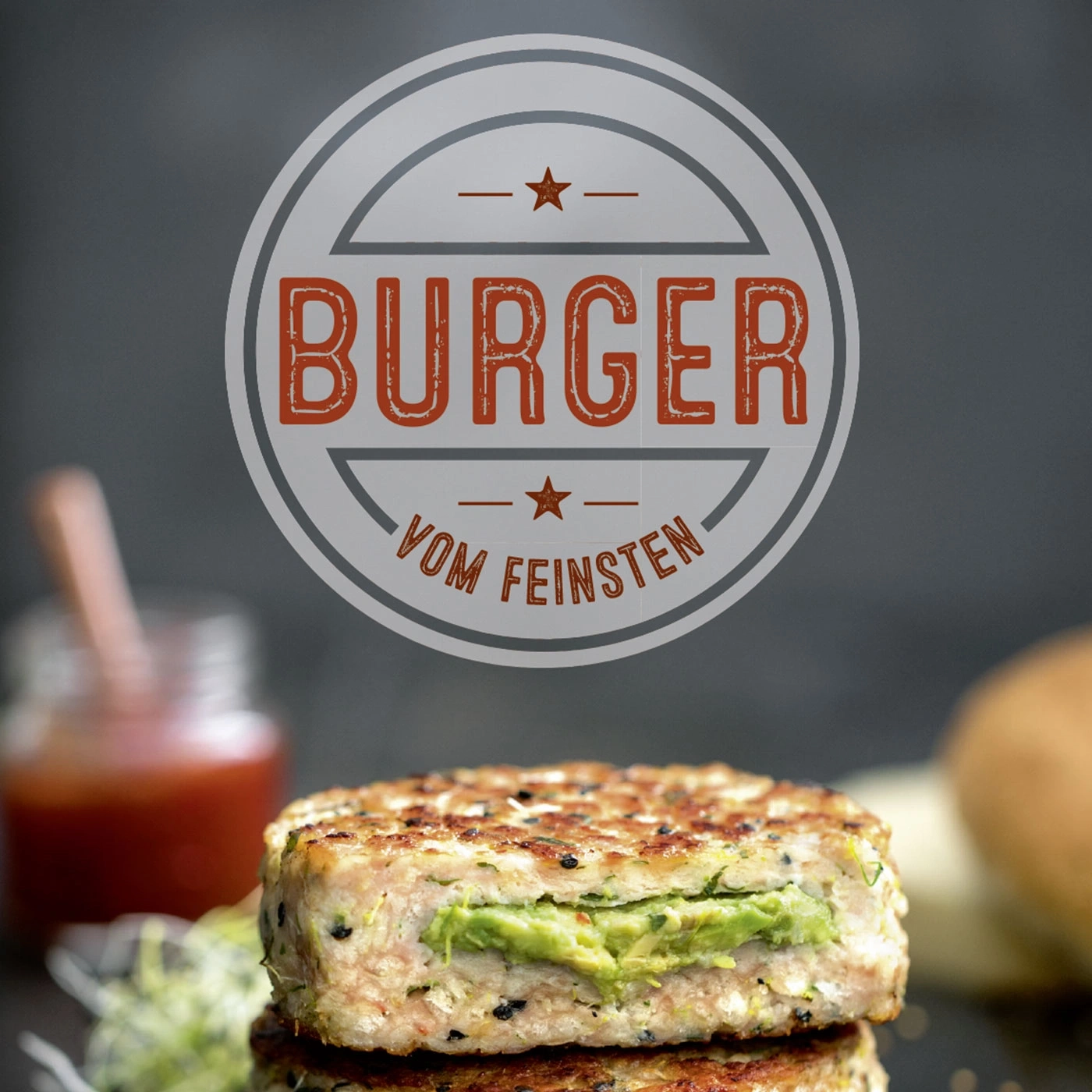 Burger à l'avocat, logo, nourriture, délicieux, savoureux, gourmet, logo burger, manger
