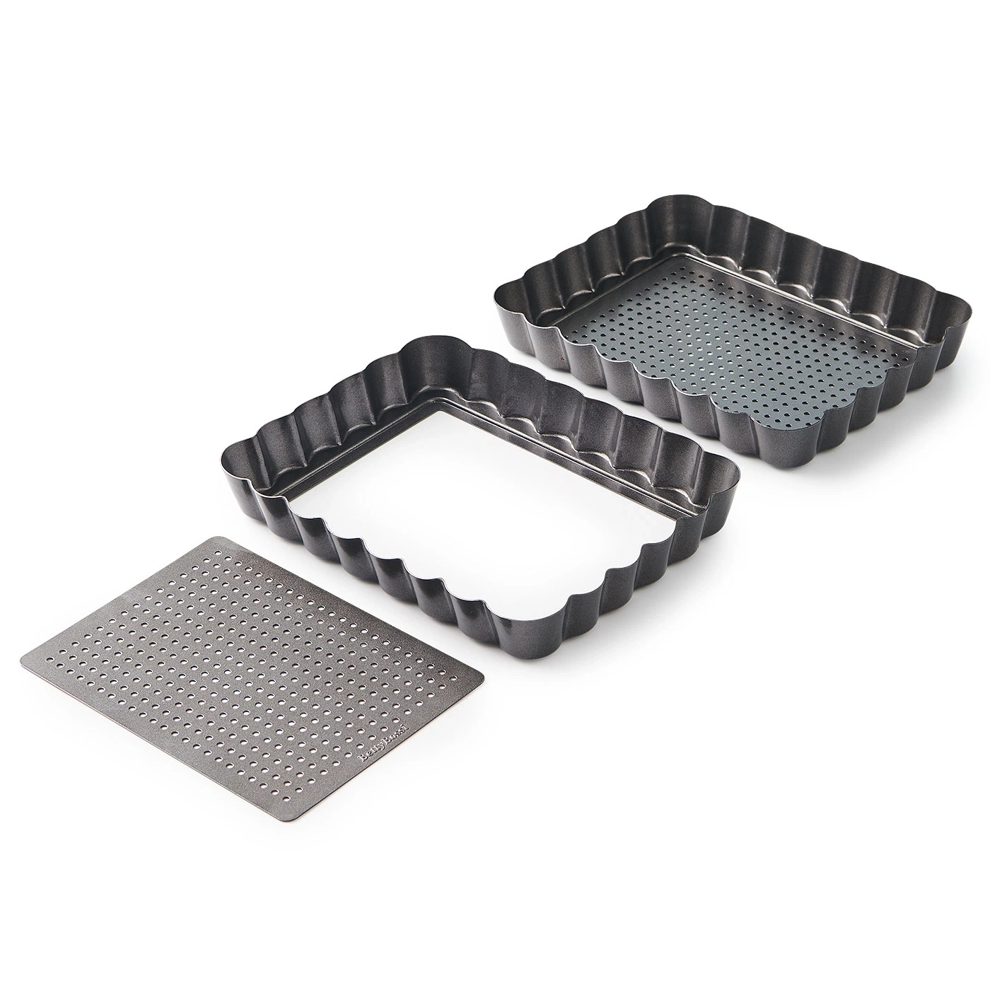 Ensemble de moules à pâtisserie avec fond amovible et plaque perforée pour gâteaux et tartes