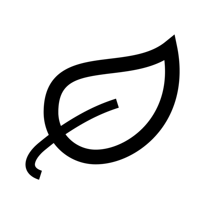 Blatt-Symbol, weiß auf schwarzem Hintergrund, Natur, Ökologie, Umwelt, Nachhaltigkeit, Design