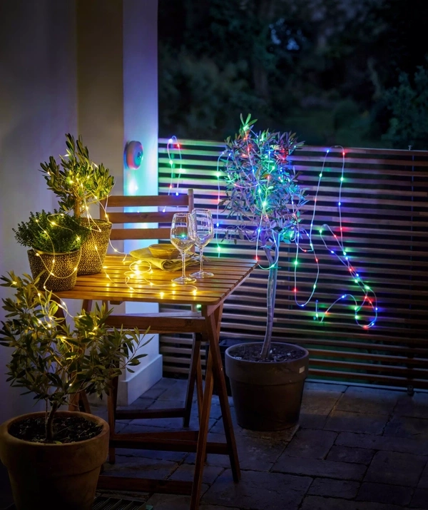 3-in-1 LED Lichterkette und Lampe, Akku - 2 Stk.