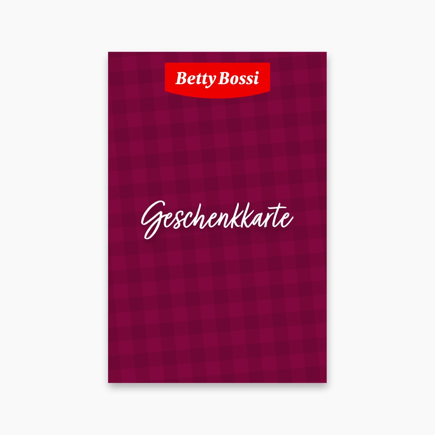 Geschenkkarte von Betty Bossi mit rotem Hintergrund und Schriftzug