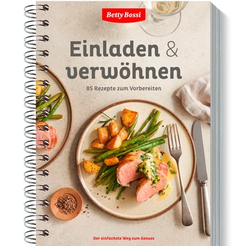 Kochbuch mit dem Titel 'Einladen & verwöhnen' von Betty Bossi mit Essen