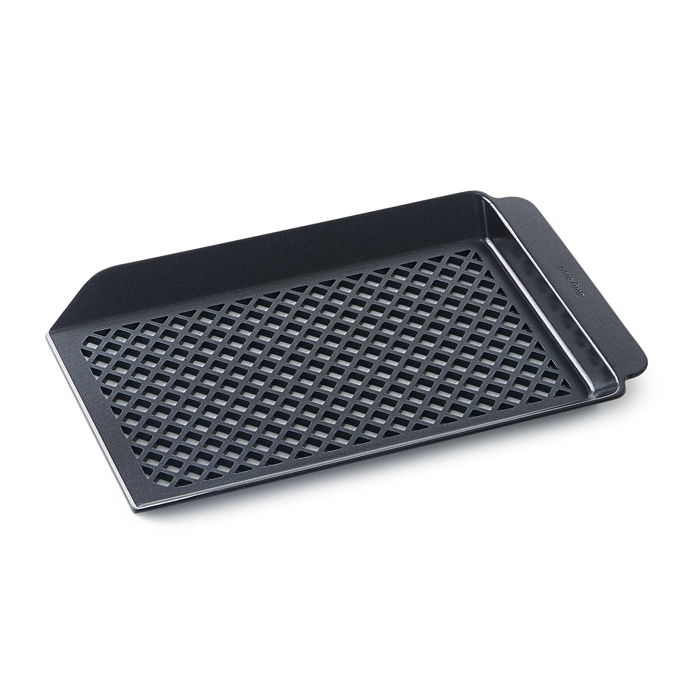 Schwarze Grillplatte mit Gittermuster, rechteckig, für den Außenbereich, Metall