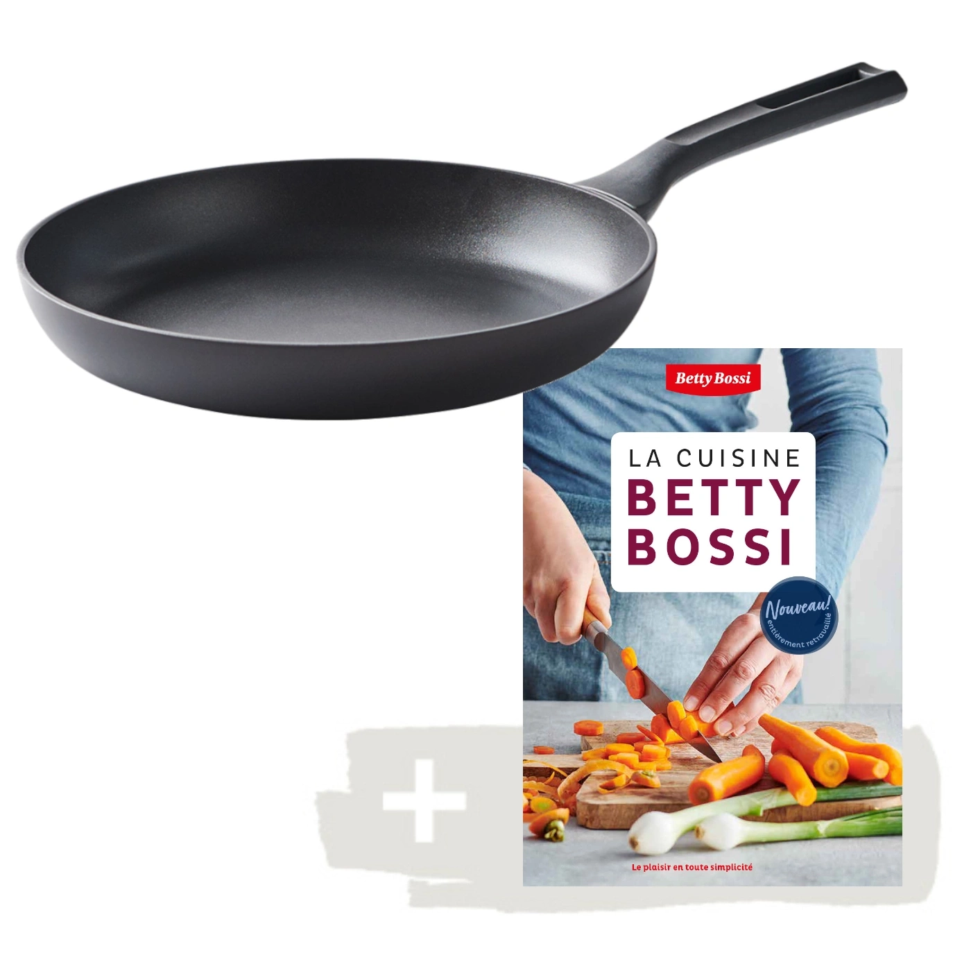 Pfanne und Kochbuch von Betty Bossi, Kochen, Küche, Rezept, Gemüse, Karotten