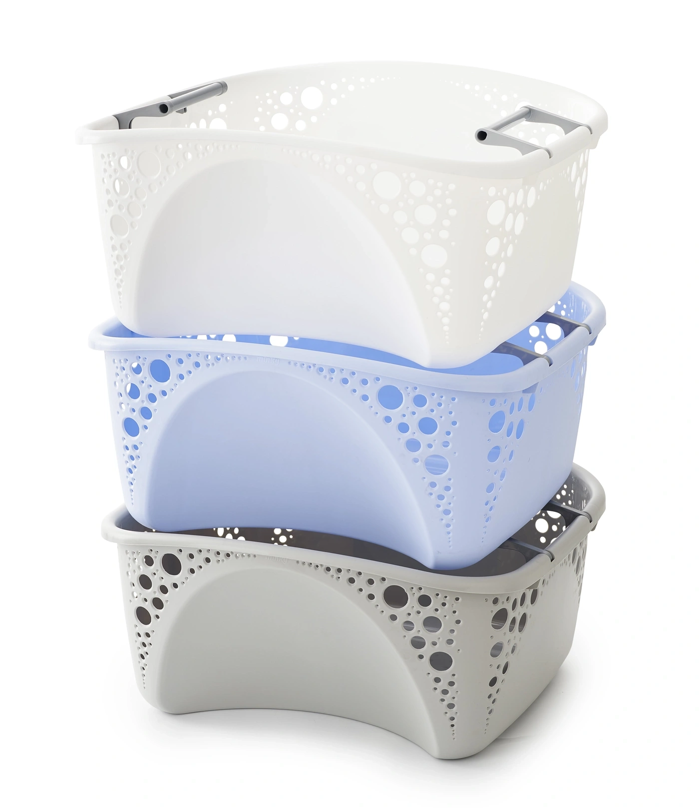 Panier à linge empilable, 40 l – lot de 3