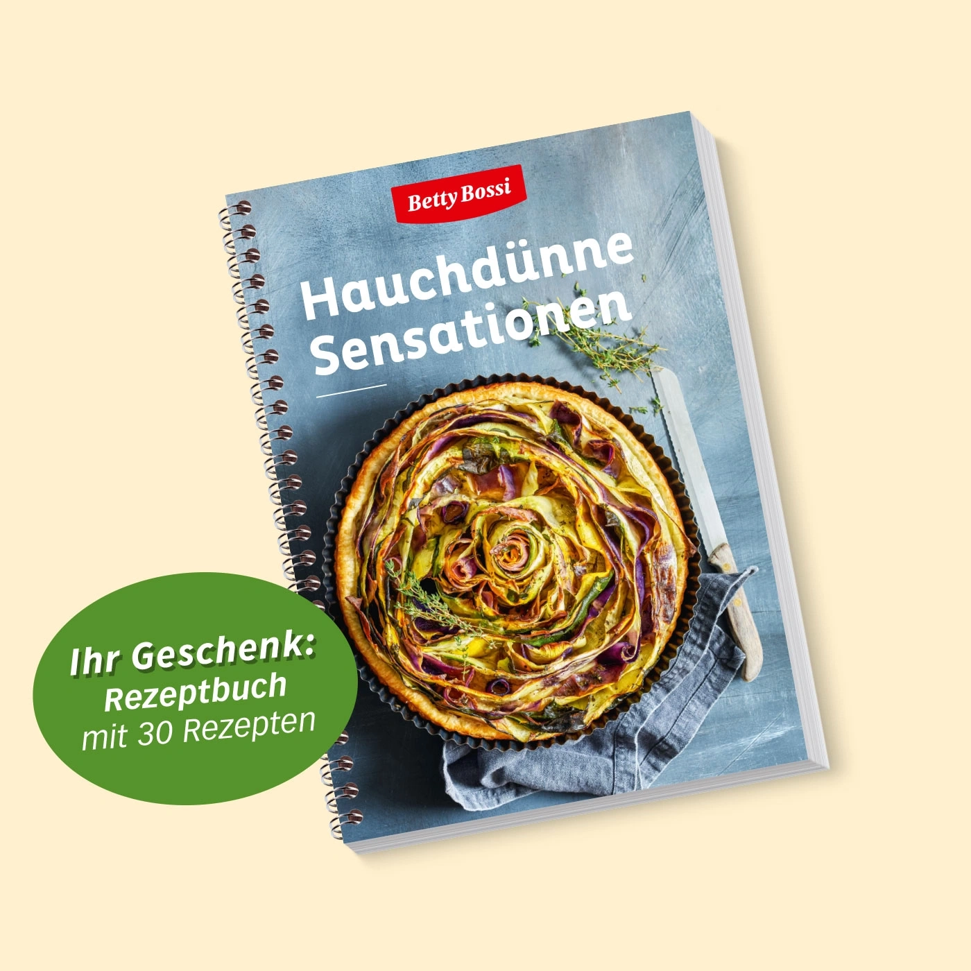Kochbuch mit Gemüse-Tarte, Betty Bossi, Geschenk, 30 Rezepte, blau