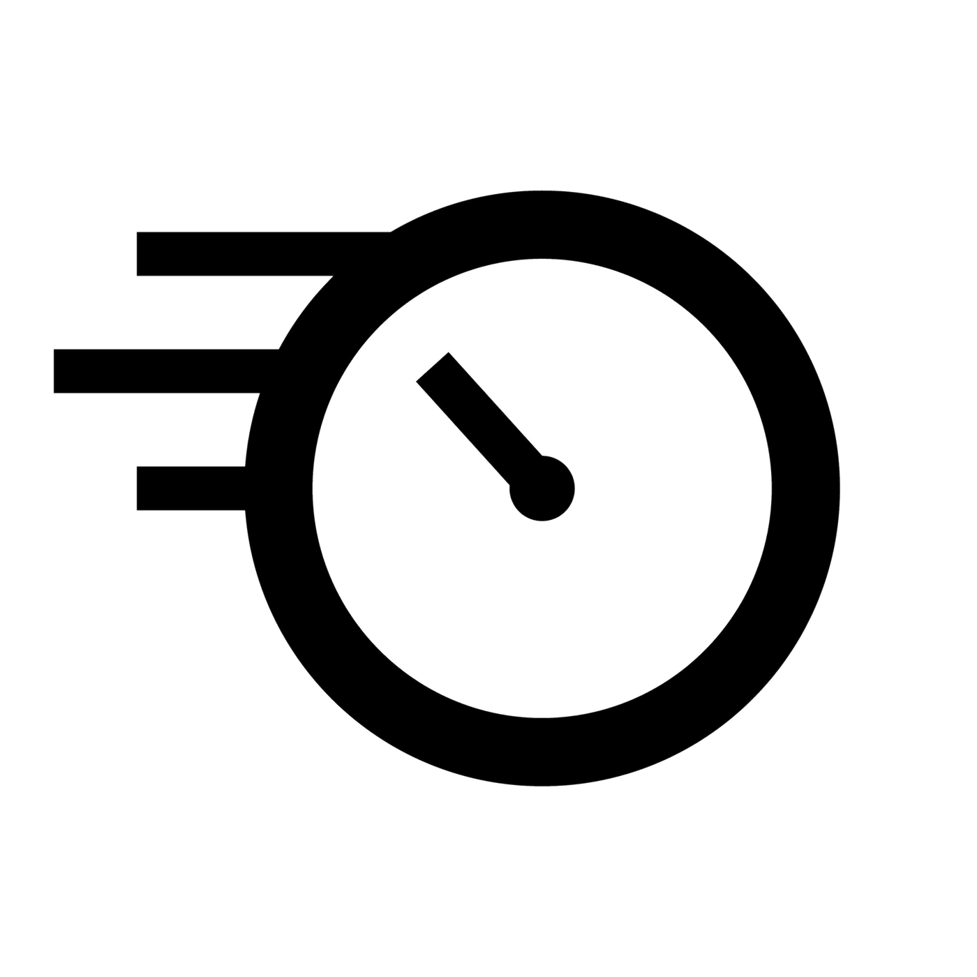 Tachometer-Symbol mit Geschwindigkeitseffekt, das die Schnelligkeit anzeigt.